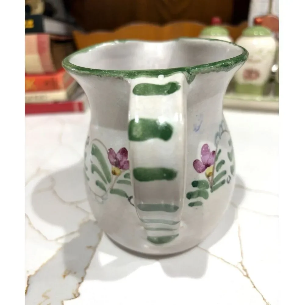 Vintage Berkshire Pottery‎ Floral Creamer Pitcher Cottagecore Farmhouse Pitcher